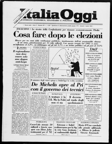 Italia oggi : quotidiano di economia finanza e politica